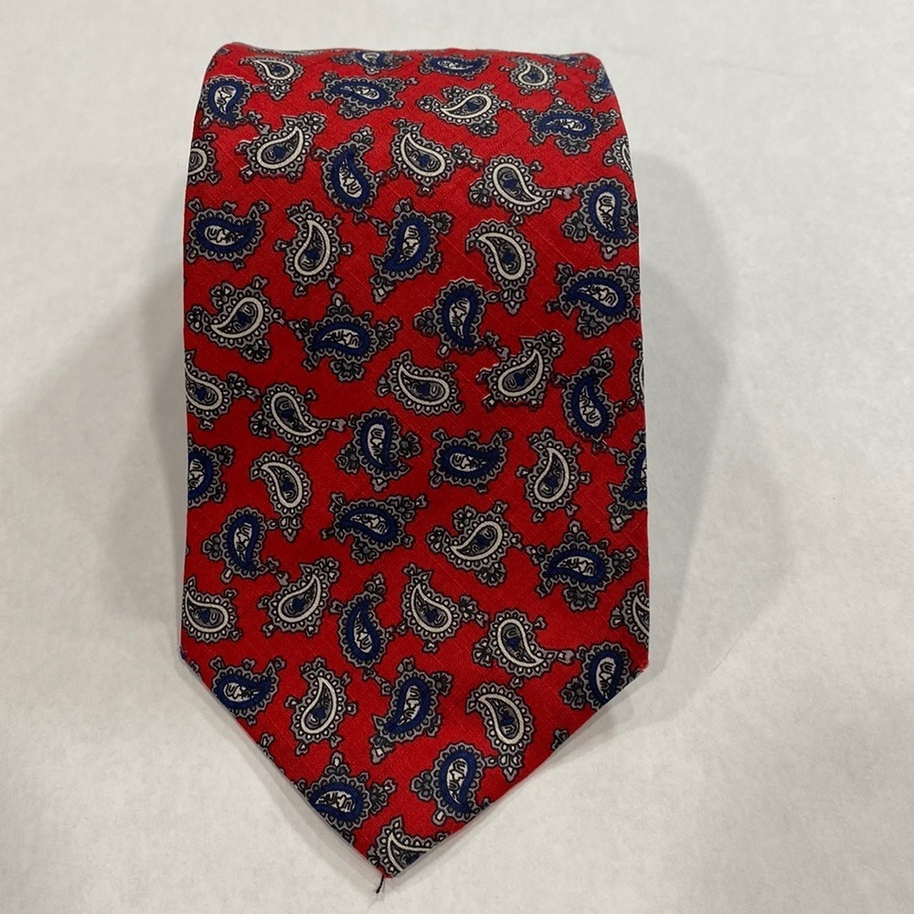 5 for $25 Brownstone silk red paisley tie